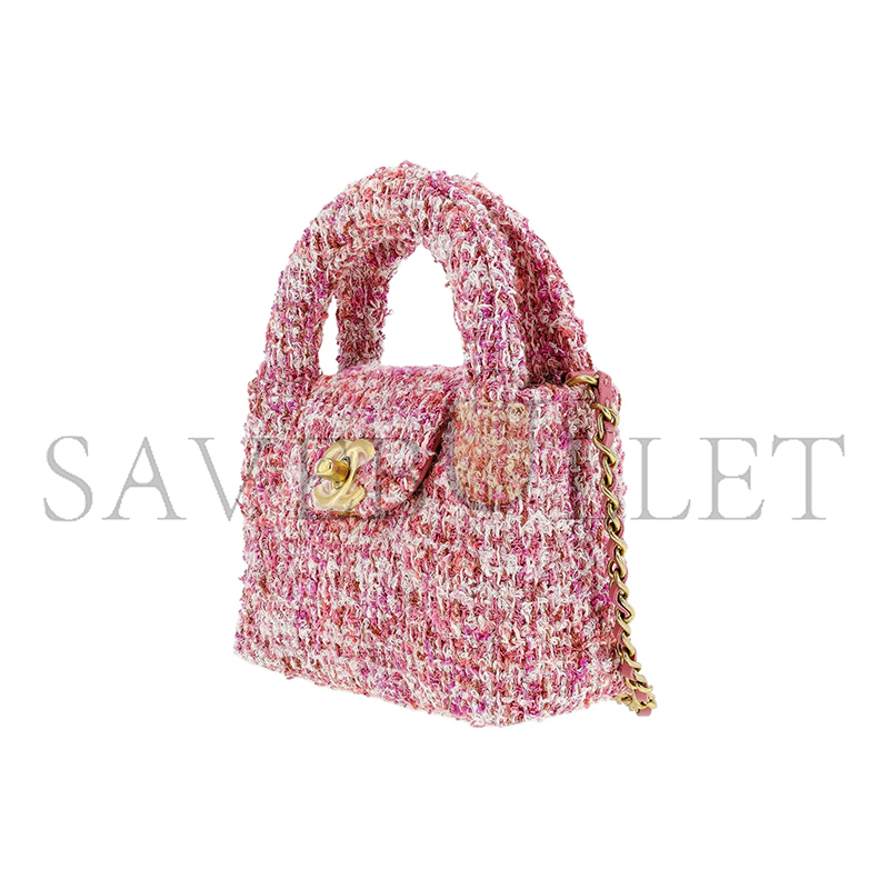 Ch**el kelly nano shopping bag tweed as3435 (12.5*8.3*4cm)